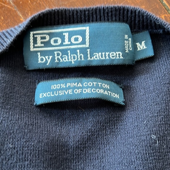 Navy Polo V Neck Sweater NWOT or EUC - Picture 2 of 3